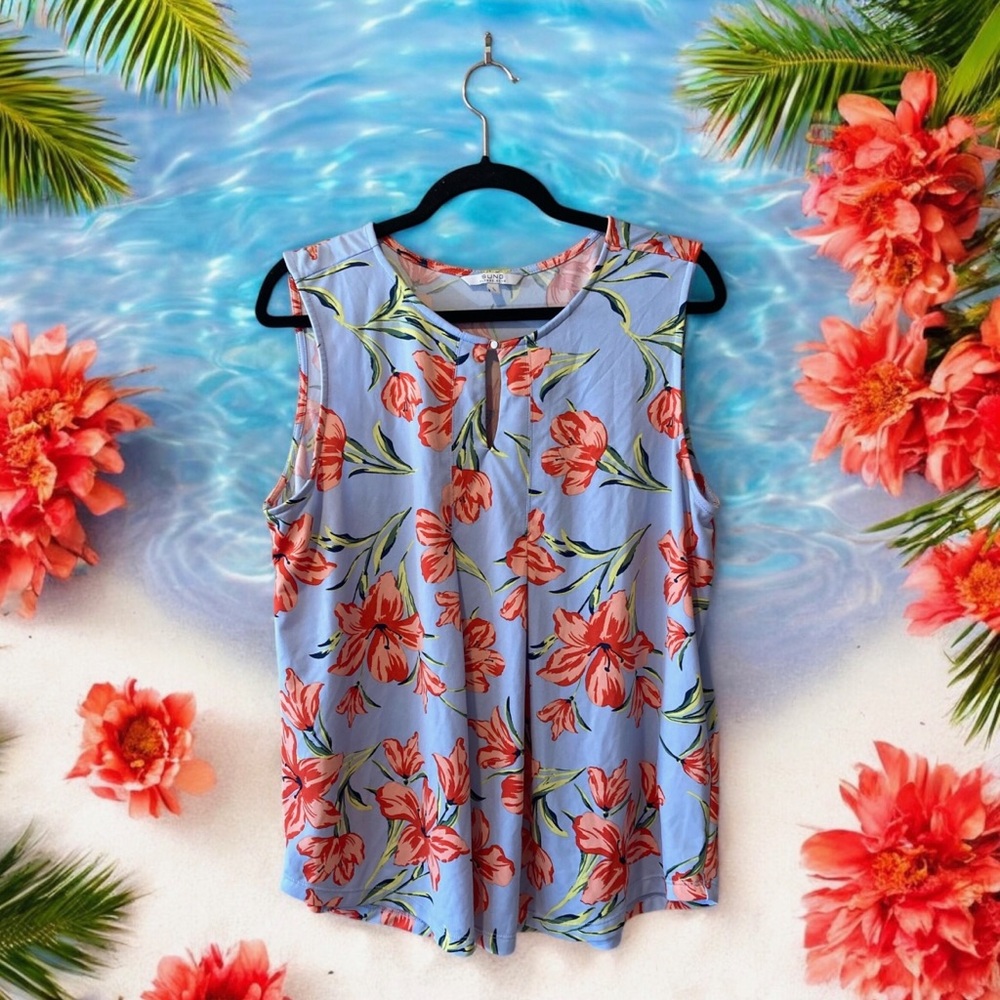 Alfred Sung Floral Sleeveless Top